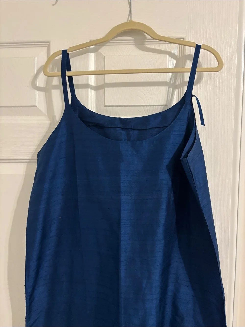 Sleeveless Navy Blue Slip Dress - Classic Minimalist Style - Picture 2 of 4